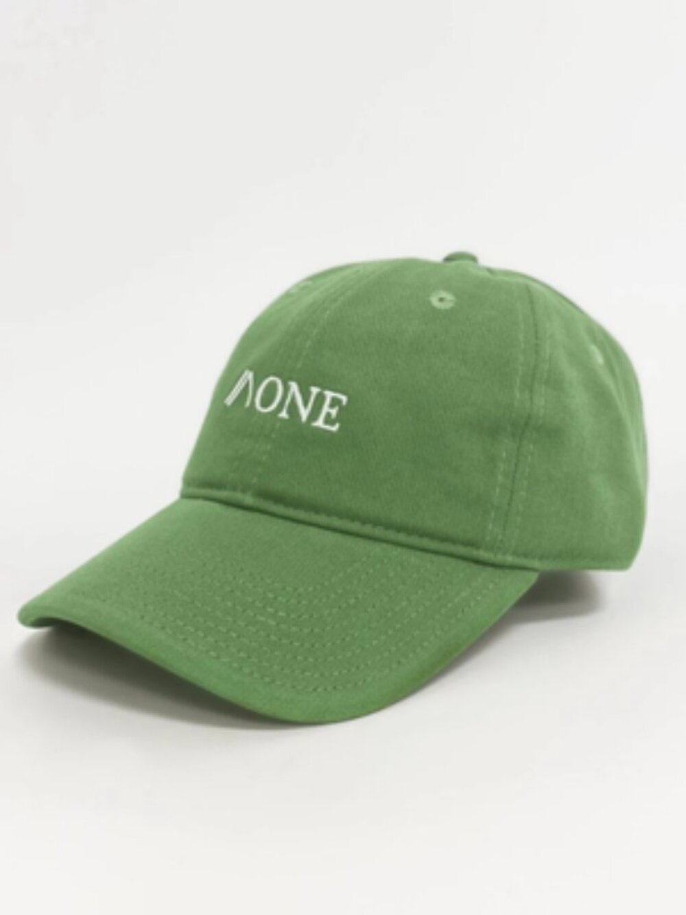 AONEWEAR Green Embroidered Logo Cotton Baseball Dad Cap One Size